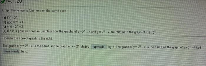 Solved 4.1.20 Graph the following functions on the same axes | Chegg.com