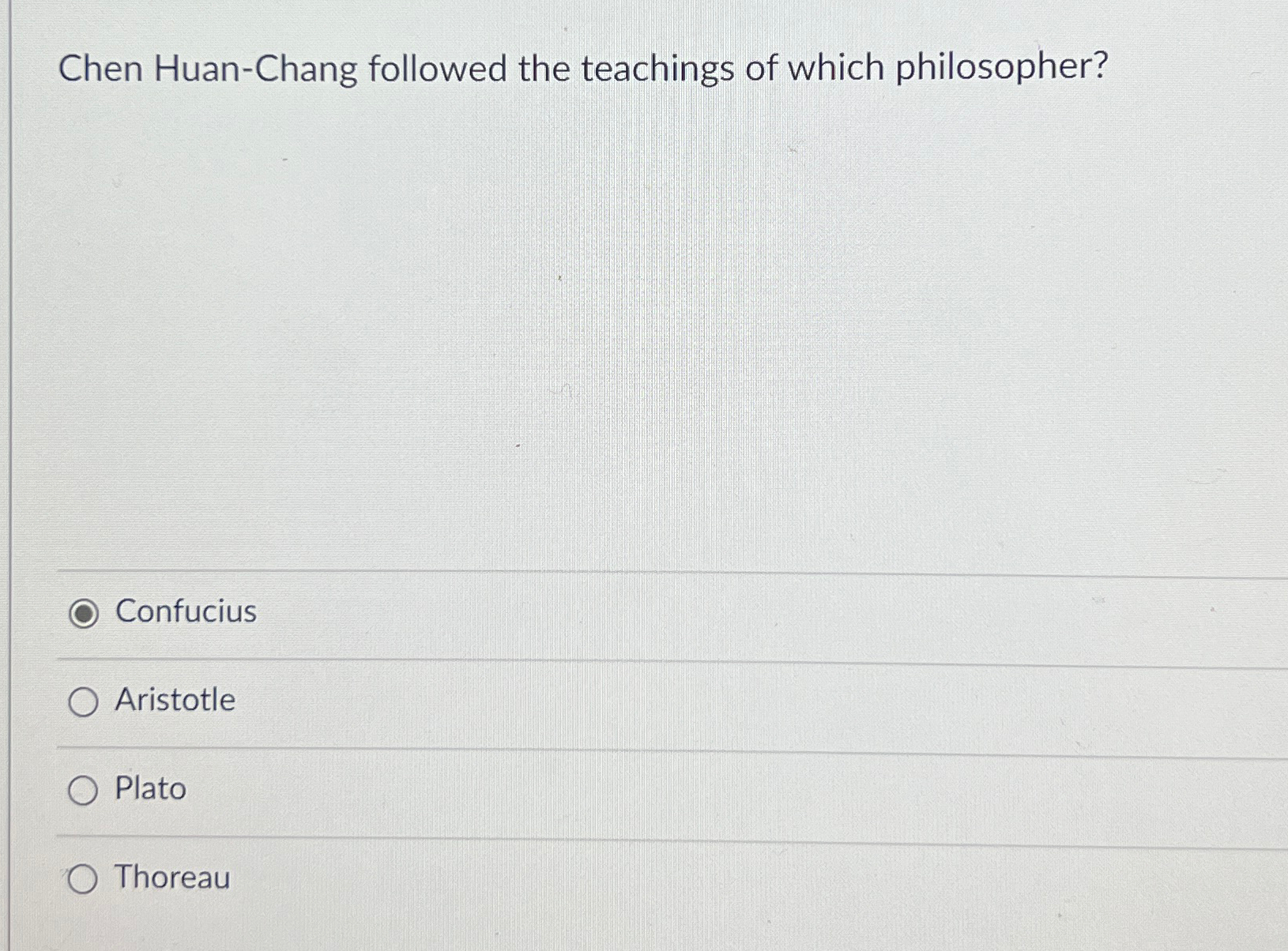 Solved Chen Huan-Chang followed the teachings of which | Chegg.com