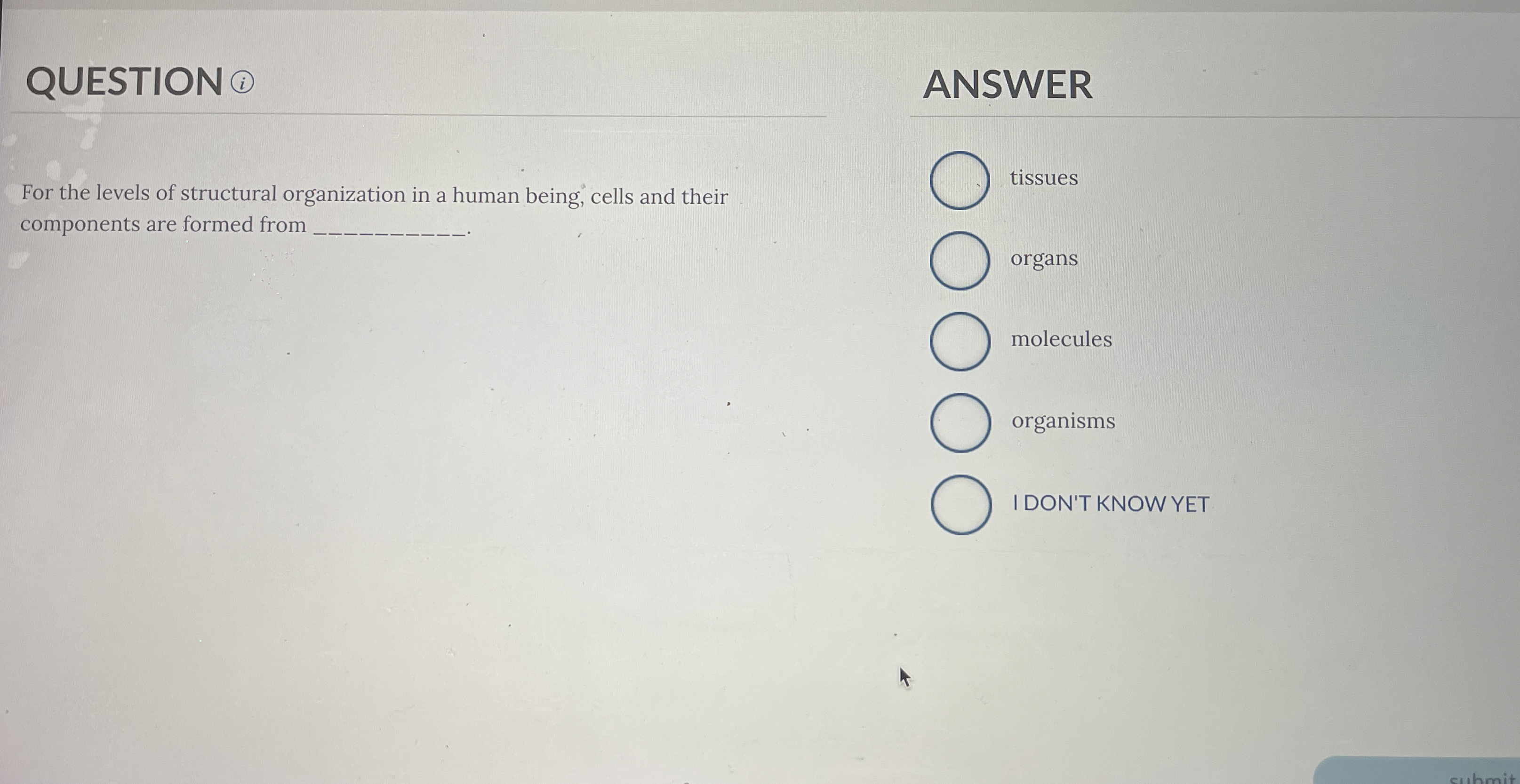 Solved QUESTION (ANSWERFor the levels of structural | Chegg.com