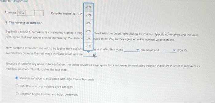 Solved 5. The Effects Of Inflation B Suppose Specific | Chegg.com