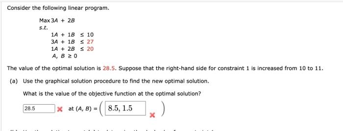 Solved Consider the following linear program. Max 3A+2B | Chegg.com