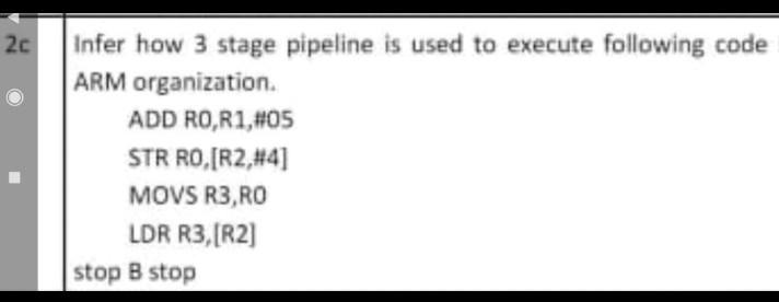 Solved 2c Infer how 3 stage pipeline is used to execute | Chegg.com