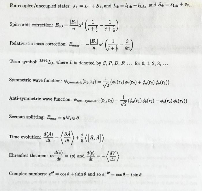 Solved The time-independent Schrödinger equation for a | Chegg.com