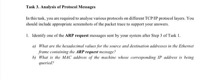 Solved Task 3. Analysis of Protocol Messages In this task, | Chegg.com ...