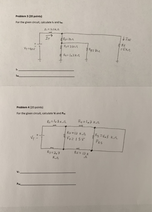 Solved Problem 3 (20 points) For the given circuit, | Chegg.com