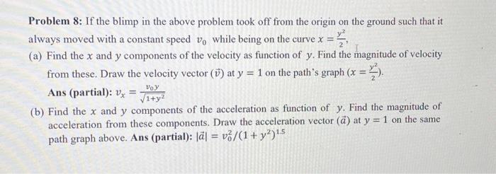 Solved Problem 8: If the blimp in the above problem took off | Chegg.com