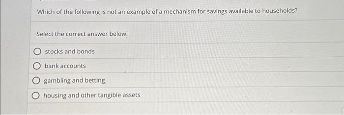 Solved Which of the following is not an example of a | Chegg.com