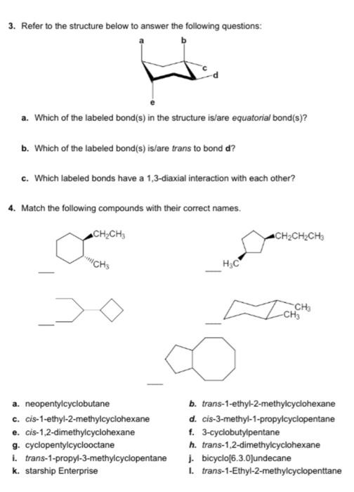 Solved 3. Refer to the structure below to answer the | Chegg.com