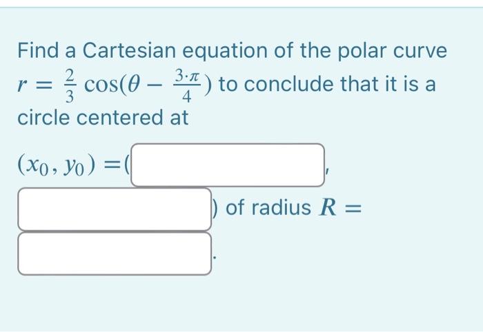 Find a cartesian equation for the polar curve sales