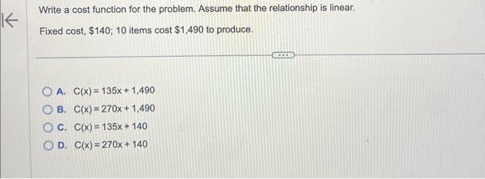 Solved Write a cost function for the problem. Assume that | Chegg.com