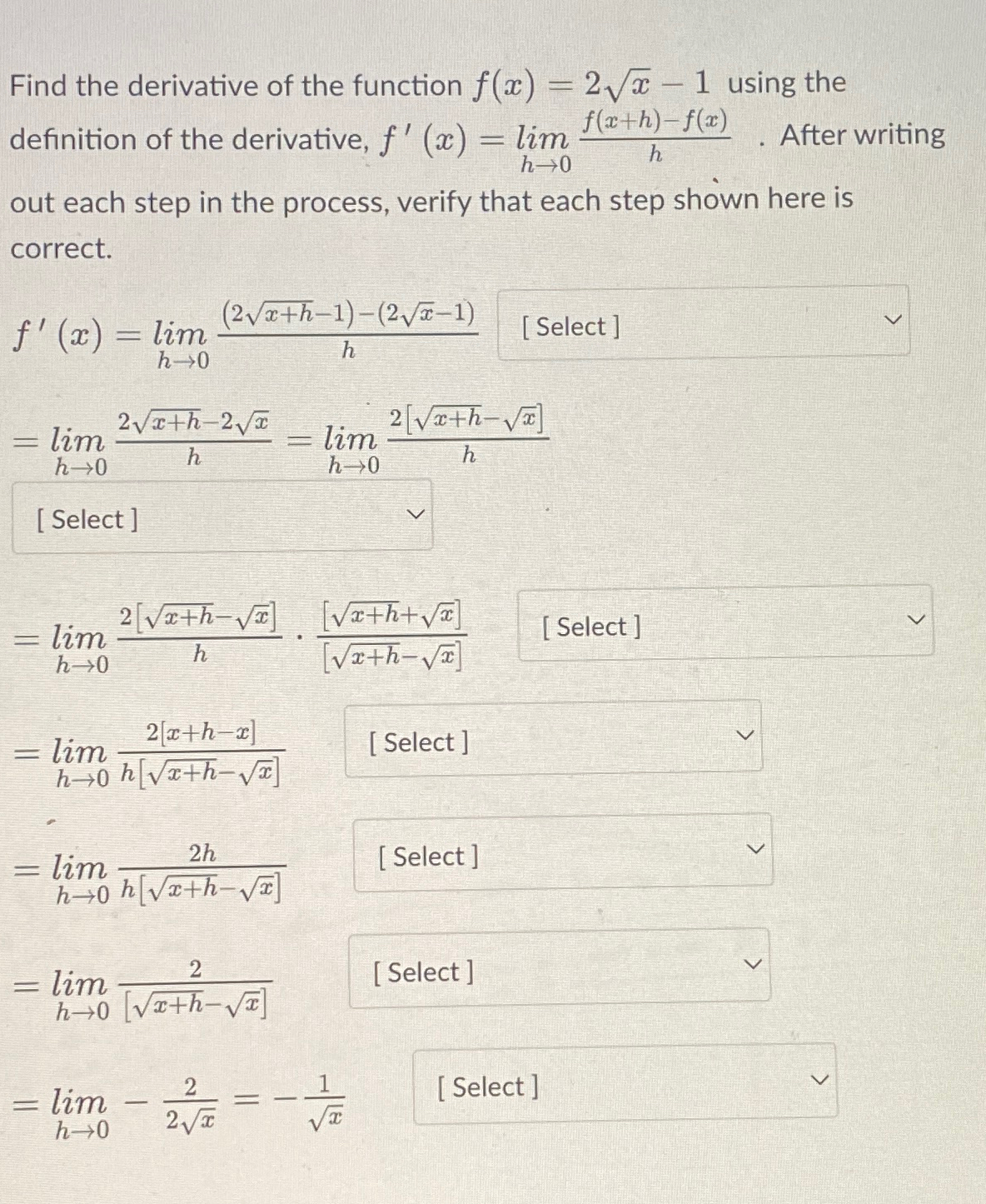 Solved Find The Derivative Of The Function F X 2x2 1 ﻿using