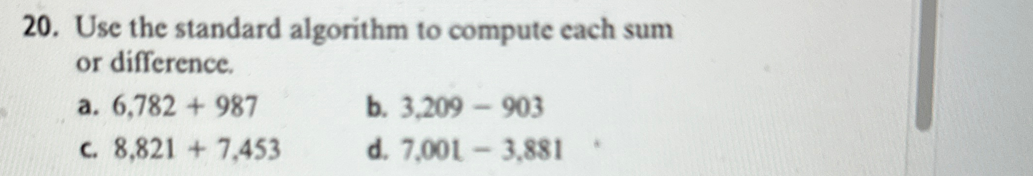 Solved Use the standard algorithm to compute each sum or | Chegg.com