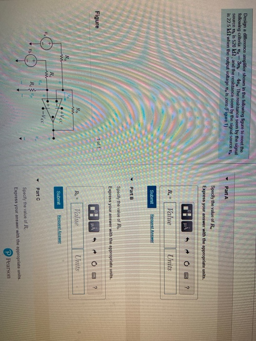 Solved Design a difference amplifier shown in the following | Chegg.com