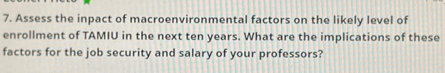 Solved Assess The Inpact Of Macroenvironmental Factors On | Chegg.com