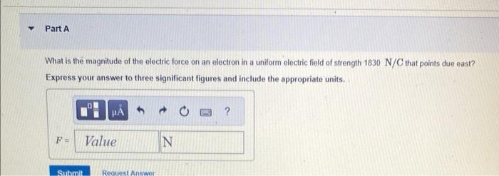 Solved What is the magnitude of the electric force on an | Chegg.com