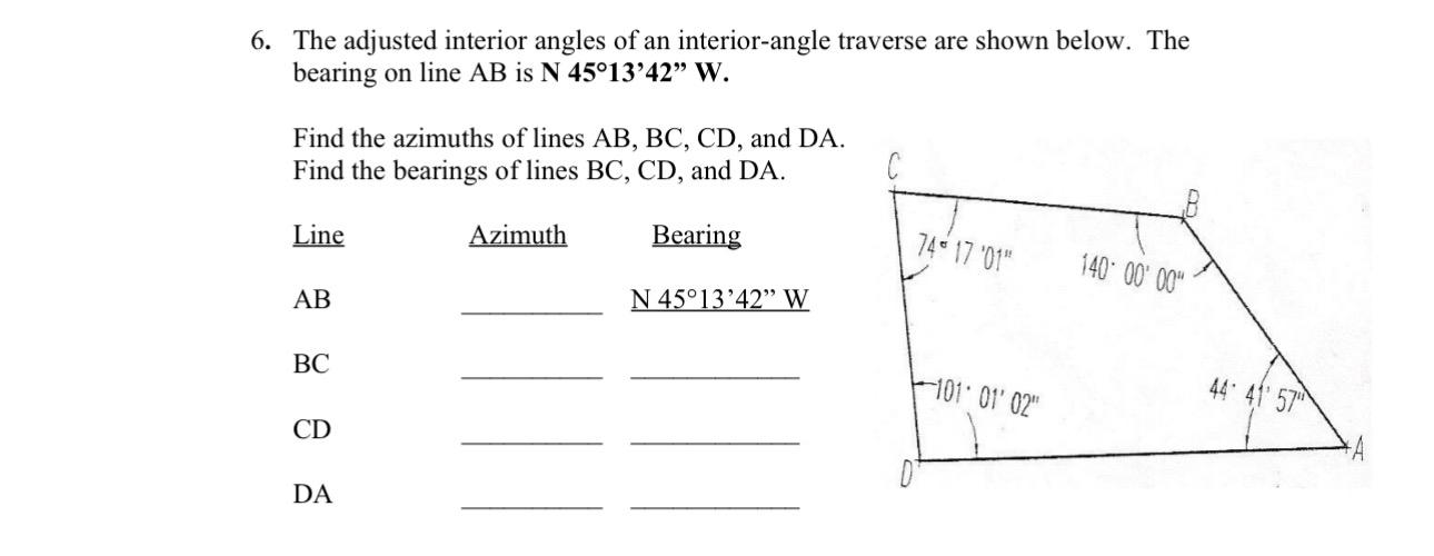 Solved The adjusted interior angles of an interior-angle | Chegg.com