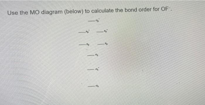 Solved Use the MO diagram (below) to calculate the bond | Chegg.com
