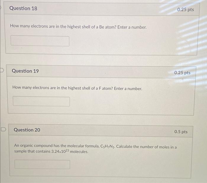 Solved How many electrons are in the highest shell of a Be | Chegg.com