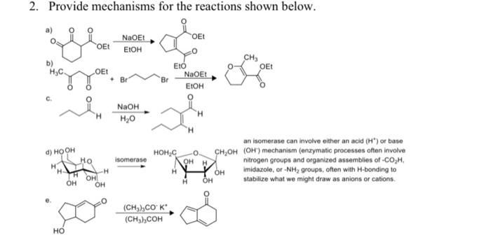 Solved 2. Provide mechanisms for the reactions shown below. | Chegg.com