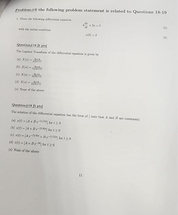 Solved Problem# 6 the following problem statement is related | Chegg.com
