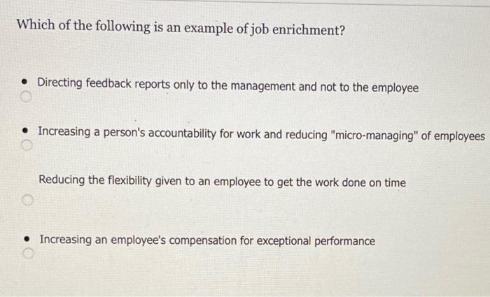 what is job enrichment with example