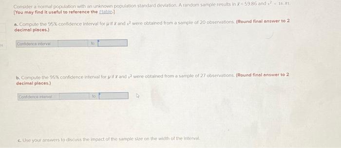 Solved Consider a normal population with an unknown | Chegg.com