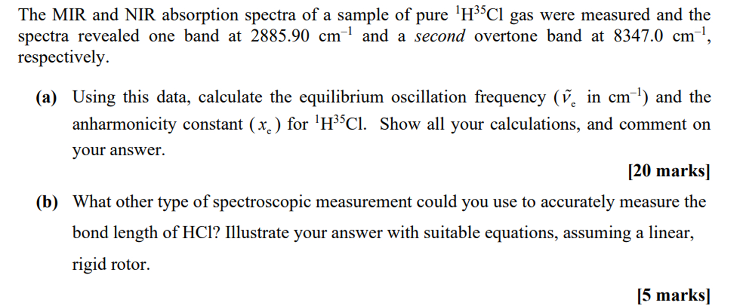 Solved The MIR and NIR absorption spectra of a sample of | Chegg.com