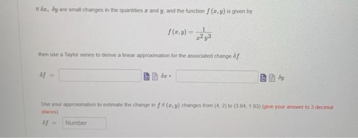 Solved Use a two-dimensional Taylor series to find a linear | Chegg.com