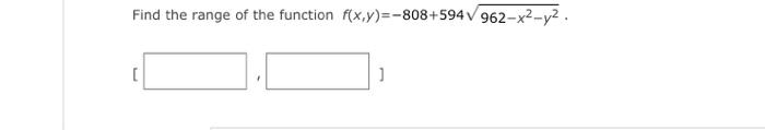 Solved Find the range of the function | Chegg.com