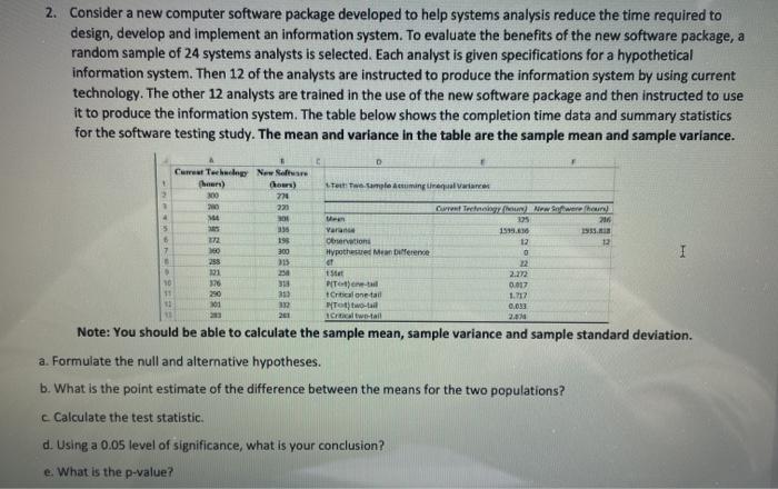 Solved 2. Consider a new computer software package developed | Chegg.com