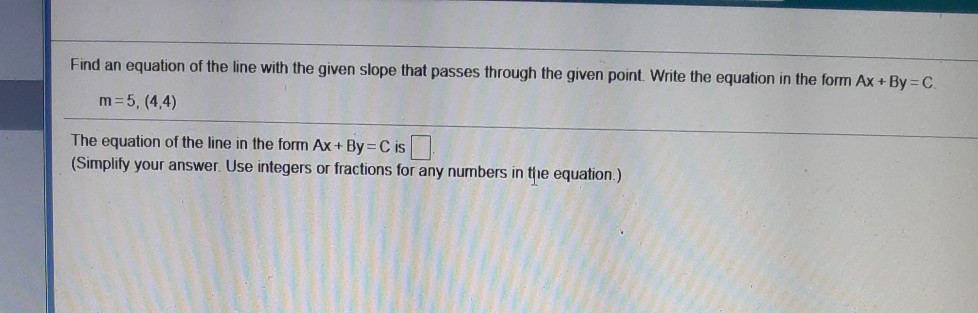Solved Find an equation of the line with the given slope | Chegg.com