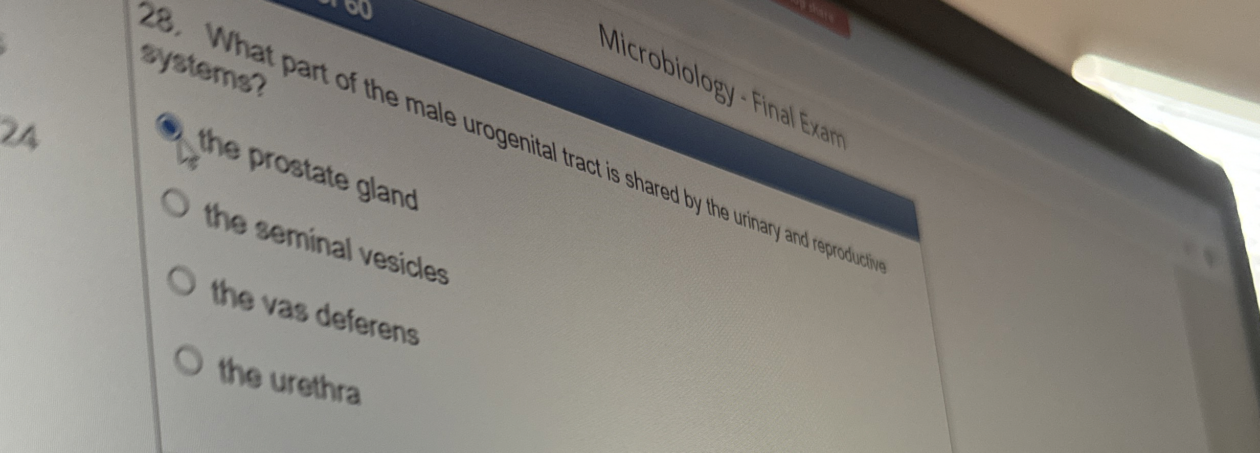 Solved What part of the male urogenital tract is shared by