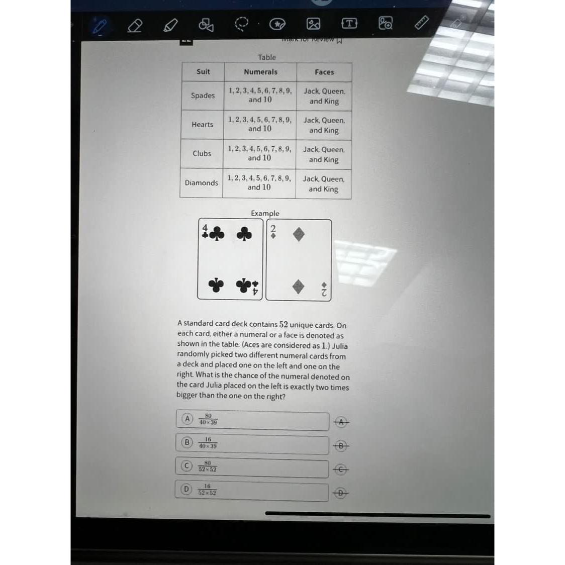 Solved \table[[Table],[Suit,Numerals,Faces],[Spades,\table[[ | Chegg.com