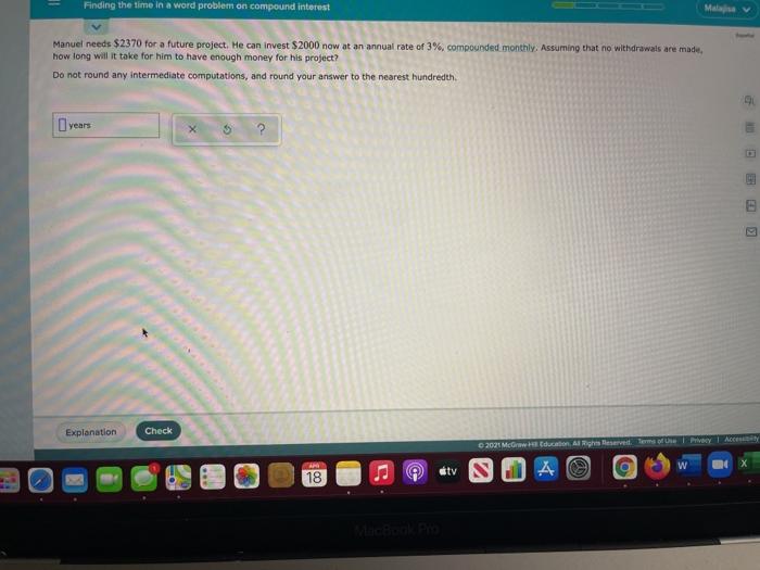 Solved Finding the time in a word problem on compound | Chegg.com