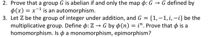 Solved 2. Prove That A Group G Is Abelian If And Only The | Chegg.com