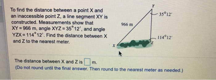 Solved - 35°12 To find the distance between a point X and an | Chegg.com