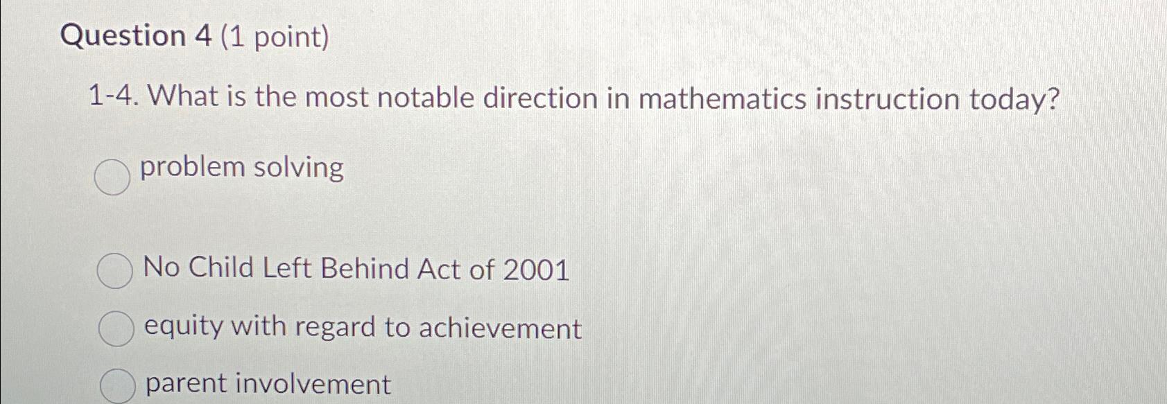 Solved Question 4 (1 ﻿point)1-4. ﻿What is the most notable | Chegg.com