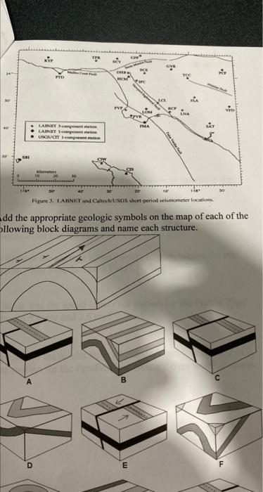 Solved Add the appropriate geologic symbols on the map of | Chegg.com