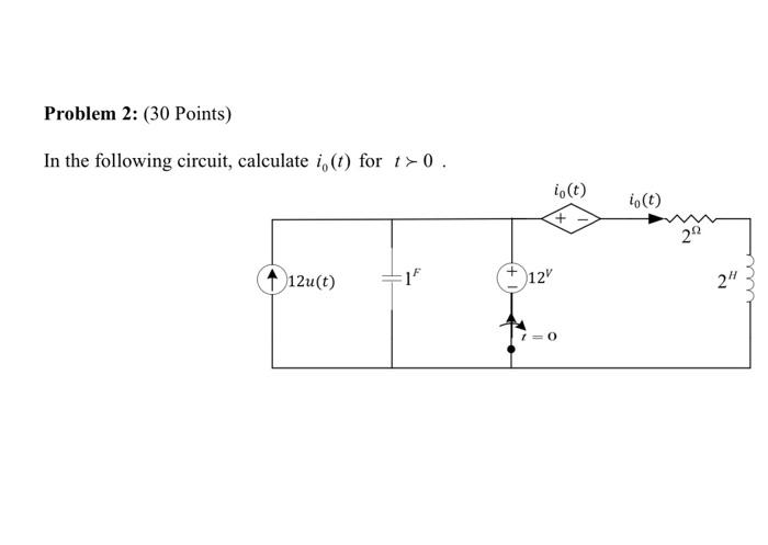 Solved Problem 2 30 Points In The Following Circuit