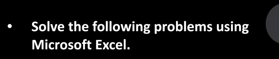 Solved Solve the following problems using Microsoft Excel. | Chegg.com