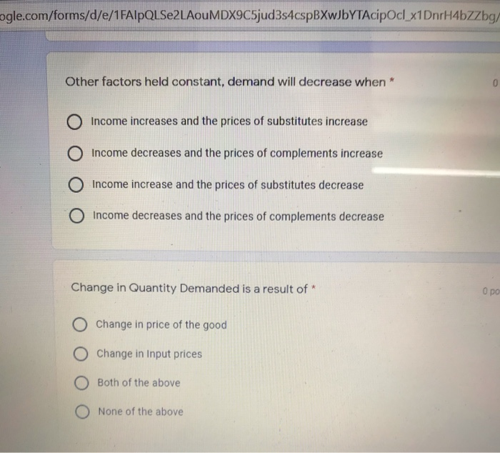 answered: question 2 options: increase in demand... Solved Question | Chegg.com