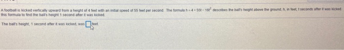 Solved A football is kicked vertically upward from a height | Chegg.com