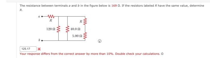 The resistance between terminals a and b in the | Chegg.com