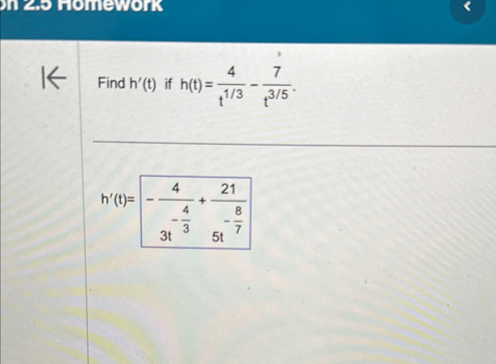 Solved Find H T ﻿if H T 4t13 7t35h T 43t 43 215t 87