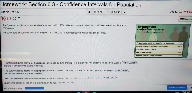 Solved Homework: Section 6.3 - Confidence intervals for | Chegg.com