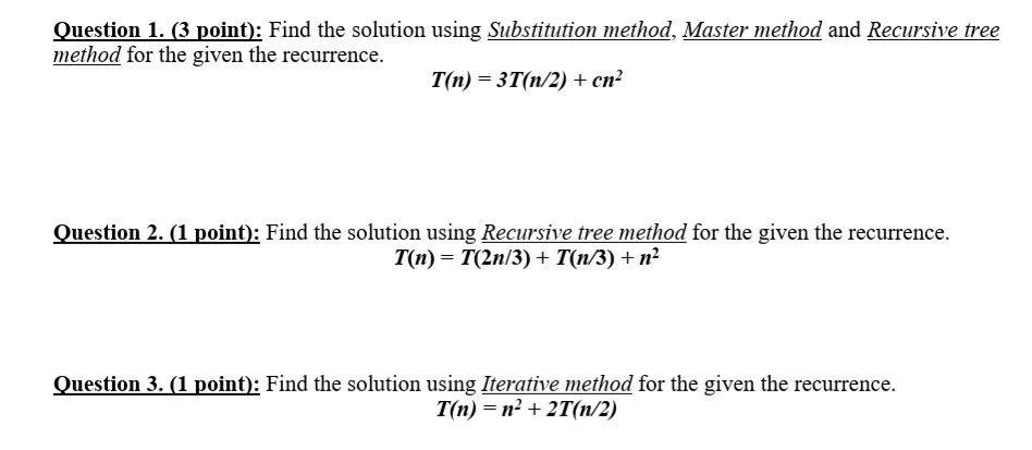 recursive algorithms - Recursion tree T(n) = T(n/3) + T(2n/3) + cn