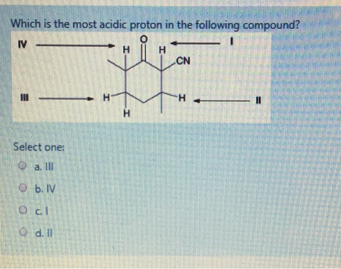 Solved Which is the most acidic proton in the following | Chegg.com