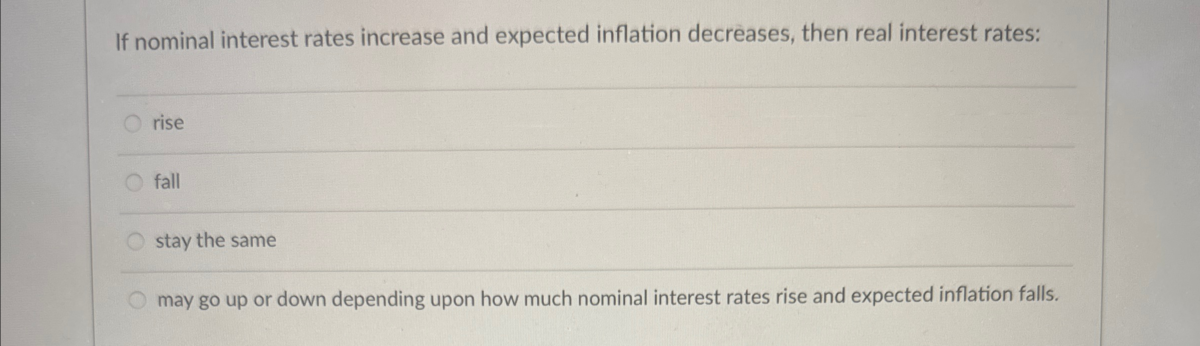Solved If nominal interest rates increase and expected | Chegg.com