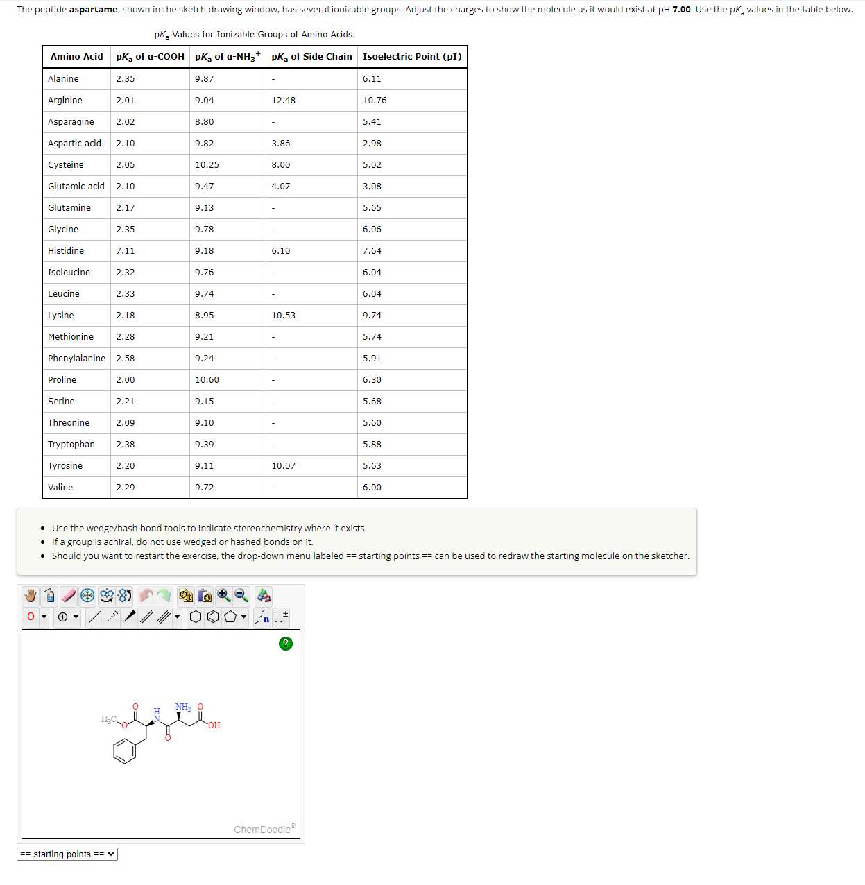 Solved pKa ﻿Values for Ionizable Groups of Amino | Chegg.com