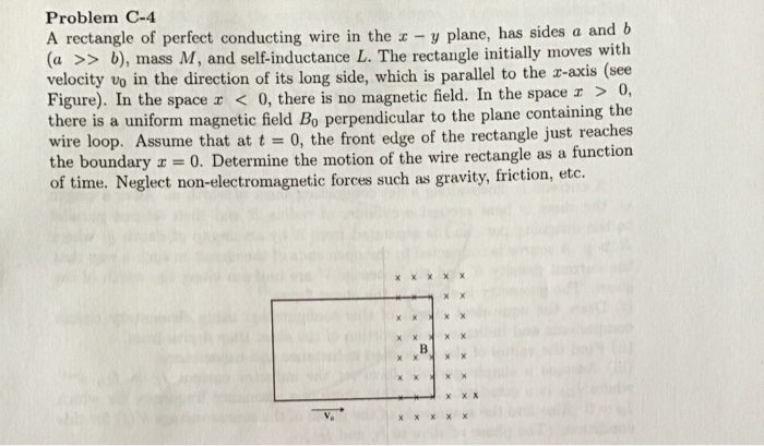 Solved Problem C-4 A rectangle of perfect conducting wire in | Chegg.com